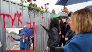 Вандалска проява от Мая Манолова и Ваня Григорова пред МОЧА (видео)