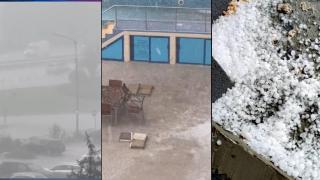 Страховита градушка удари София (видео)