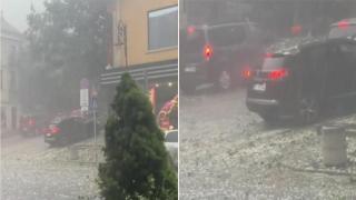 Силна градушка удари Правец и Велико Търново (видео)