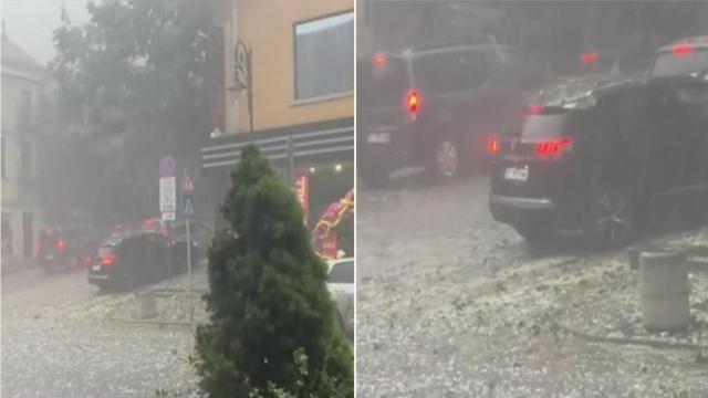 Силна градушка удари Правец и Велико Търново (видео)
