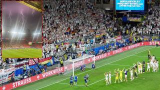 Гръмотевична буря не спря Германия към 1/4-финалите на ЕВРО 2024 (видео)