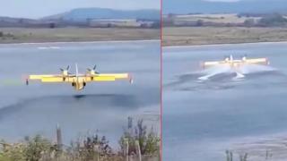 Два испански самолета се включиха в борбата с огнената буря у нас (видео)