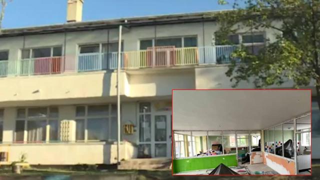 Таванът и мазилката на детска градина във Велинград падат, но според кмета сградата не е опасна (видео)