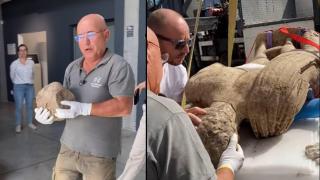 Откриха и главата на намерената втора статуя в Хераклея Синтика край Петрич (видео)