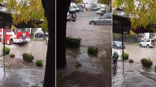 Проливен дъжд се изля в Перник и наводни улици (видео)