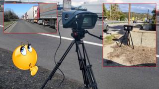 Полицията конфискува макети на триноги - местни хора я сложили, за да ограничат скоростта (видео)