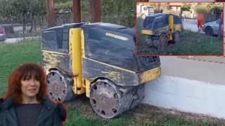 Жена завари валяк в двора си в Ботевград, строител свалил оградата и го паркирал там (видео)