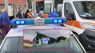 Счупиха стъклото на линейка, отзовала се на сигнал за помощ (видео)