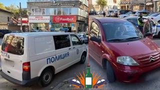 Пиян шофьор блъсна полицейски бус и се опита да избяга (видео)