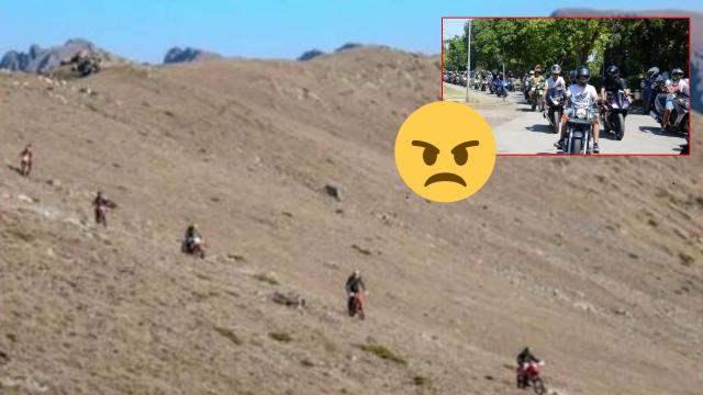Група мотористи разора пътека в природен парк "Рила" (видео)