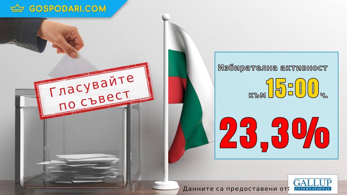 Избирателната активност остава ниска и към 15:00 часа