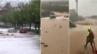 Опасно време в Испания, поройни дъждове предизвикаха наводнения (видео)