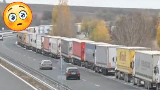 Новата транзитна система причини 16-километрова опашка от тирове на "Капитан Андреево" (видео)