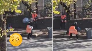 Бой с метли и тенекии за боклук в центъра на Велико Търново (видео)