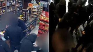 Младежи с черни качулки и маски нападнаха деца в магазин в "Люлин" в София (видео)