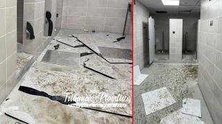 Феновете на Ботев съсипаха сектора за гости на  „Лаута“ (видео)