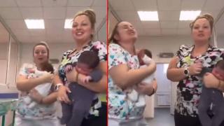 Сливенски акушерки танцуват кючек с новородени (видео)