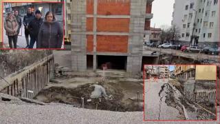 Семейства в Хасково се страхуват от пропадане на сградата им заради съседен изкоп (видео)