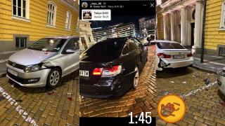 Младо момиче се похвали с "дрифта" си, след като удари две коли в центъра на София 