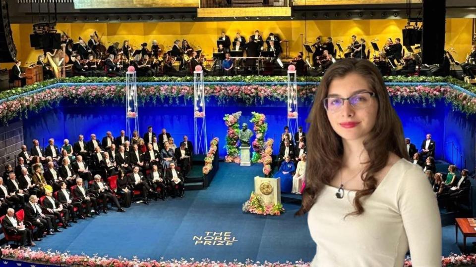 Ученичка от България представи свой научен труд по време на Нобеловите награди | Title Ученичка от България представи свой научен труд по време на Нобеловите награди
