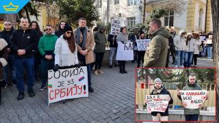 Сръбската общност в България протестира в София (видео)