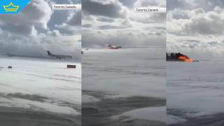Публикуваха кадри от момента на сблъсъка от авиокатастрофата в Торонто (видео)