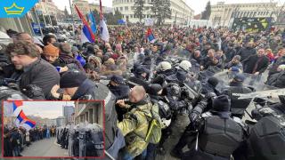 Нов протест и сблъсъци с полицията пред кметството в Нови Сад
