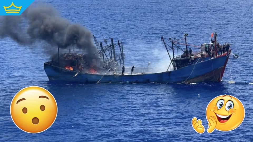 Кораб на българска компания спаси 34 души от горящ риболовен съд в Индийския океан