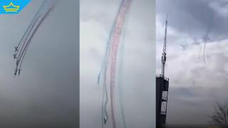 Два самолета на "Патрулите на Франция" се сблъскаха по време на тренировка (видео)