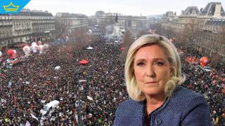 Хиляди крайнодесни във Франция протестират след присъдата на Марин льо Пен (видео)