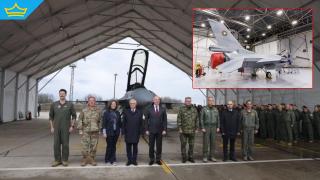 Посрещнаха с тържество първия български изтребител F-16 (видео)