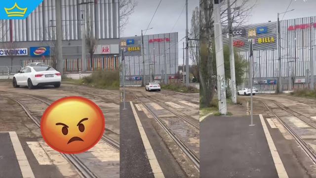 Поредното безхаберно шофиране по трамвайни релси в София (видео)