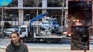 Паяк завъртя колата на Снежина Петрова и я изпусна върху паркирали автомобили (видео)