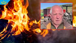Фермер остана без техника за милиони след пожар - подозира умишлен палеж и полицейски чадър (видео)