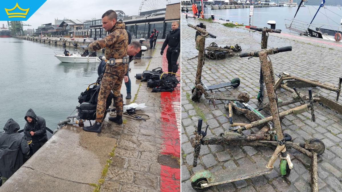 Изглежда, че освен на пътя, тротинетките са проблем и във водата