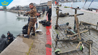 Изглежда, че освен на пътя, тротинетките са проблем и във водата