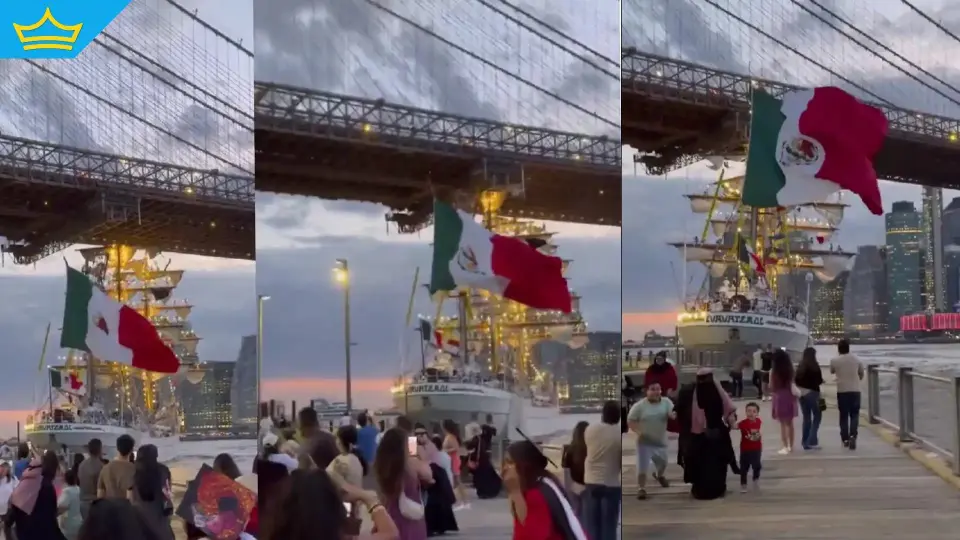 Мексикански военен кораб се вряза в Бруклинския мост в Ню Йорк (видео)