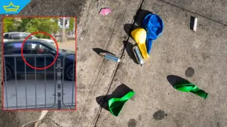 С едната ръка държи волана, а с другата - балон: Пореден шофьор диша райски газ в центъра на София (видео)