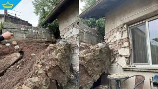 Подпорна стена се срути в Перник