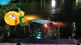 Пиян шофьор "паркира" в река Тунджа в Ямбол (видео)