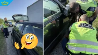 Полицаи сменили гума на аварирал автомобил на магистрала „Тракия“