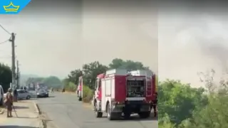 Голям горски пожар бушува край Карнобат (видео)