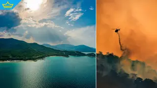 Български пожарникари помагат в гасенето на огъня на Халкидики (видео)