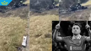 Нови кадри от мястото на катастрофата показват Ламборгинито на Жота изпепелено до неузнаваемост (видео)