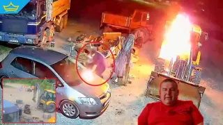 След съседска свада маскиран мъж подпали земеделска техника за 200 000 лева край Елин Пелин (видео)