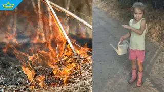 5-годишно момиченце гаси пожар с родителите си в ямболско село