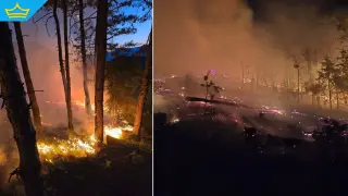 Гасенето на пожара край Илинденци продължава: Две семейства са били евакуирани