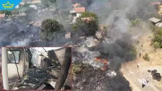 Пожар във вилната зона на Ямбол изпепели къщата на семейство с четири деца (видео)