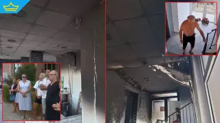 Мъж с психични проблеми подпали сграда в "Слънчев бряг" (видео)