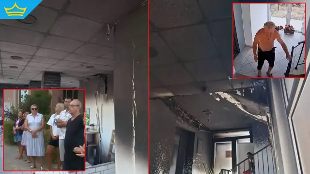Мъж с психични проблеми подпали сграда в "Слънчев бряг" (видео)